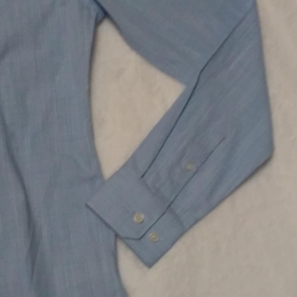 Express 1MX Mens Extra Slim Fit Light Blue Button - Picture 4 of 8
